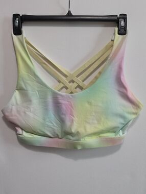 Fabletics Pastel Tie-Dye Strappy Sports Bra